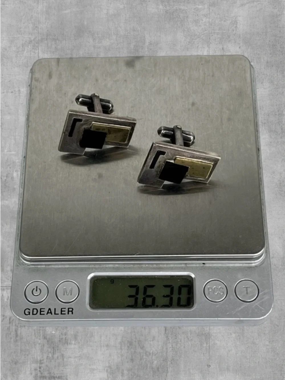 Antonio Pineda Taxco Mexico 970 Silver Onyx Cufflinks Modernist 36g